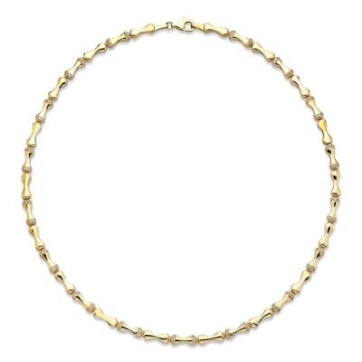 Taşlı Kemik Altın Kolye - 2