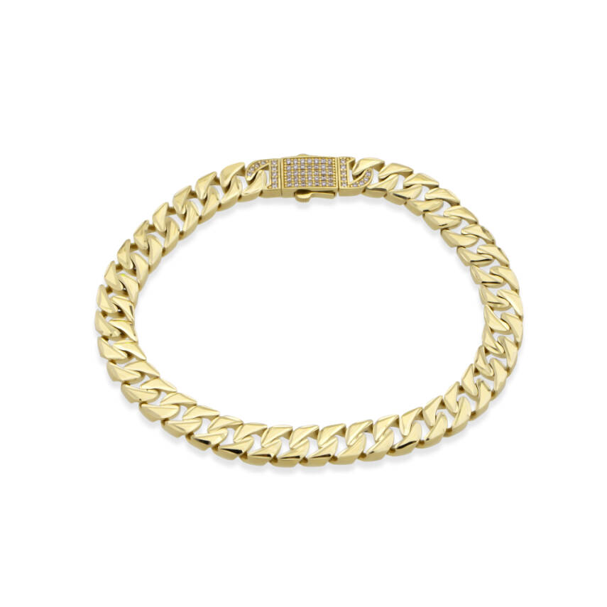 Taşlı Kilitli Zincir Altın Bileklik - Semih Haşhaş Kuyumculuk