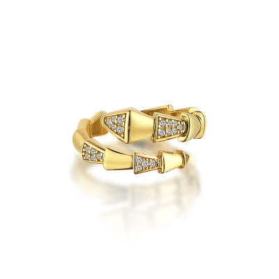 Taşlı Prizma Altın Yüzük - 1