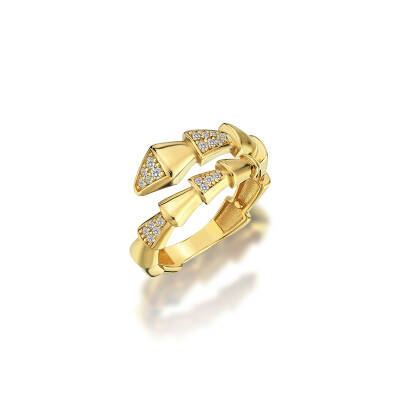 Taşlı Prizma Altın Yüzük - 2