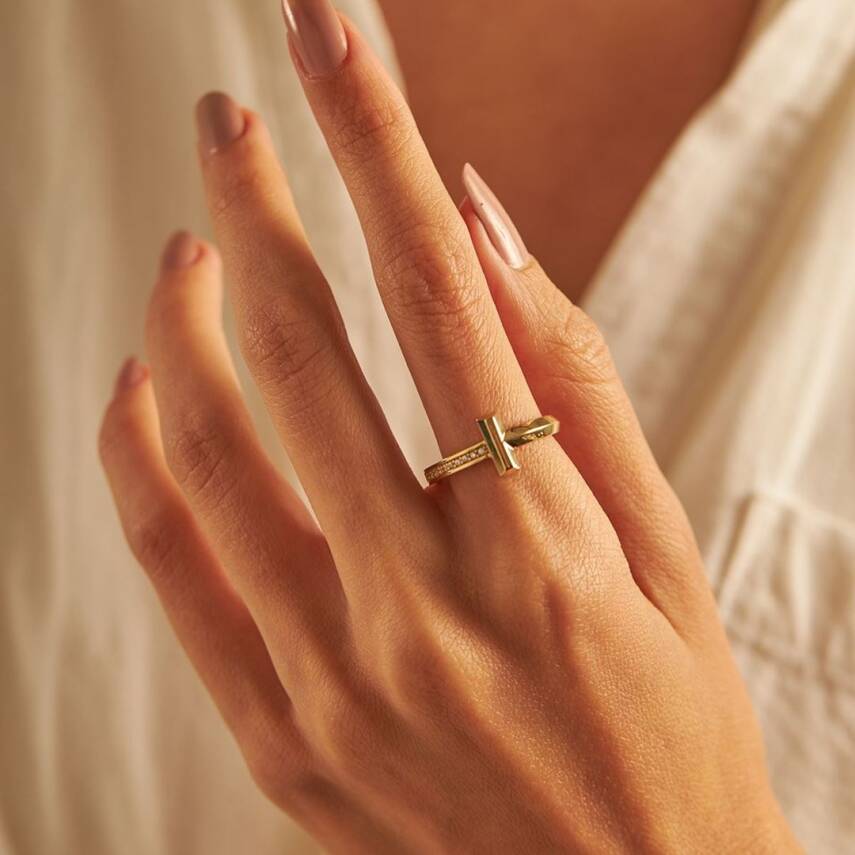 Taşlı T Altın Yüzük - Semih Haşhaş Kuyumculuk