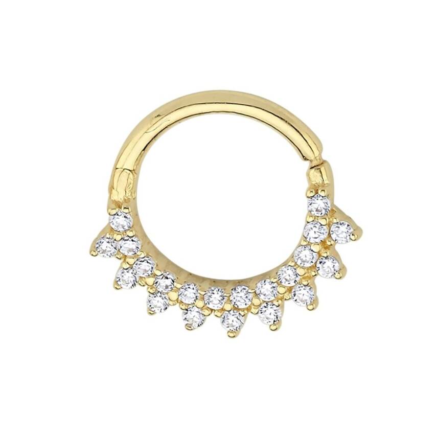 Taşlı Taç Altın Helix Piercing - Semih Haşhaş Kuyumculuk