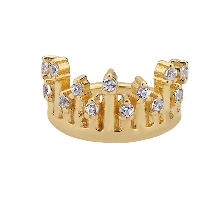 Taşlı Taç Altın Helix Piercing - Semih Haşhaş Kuyumculuk