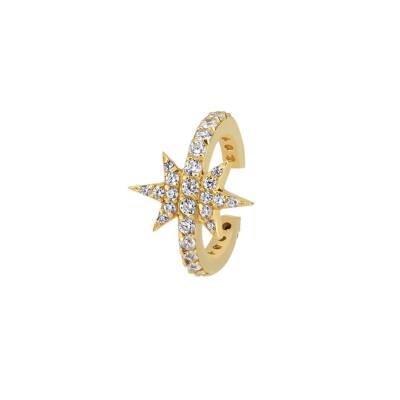 Taşlı Yıldız Altın Earcuff Piercing - 1