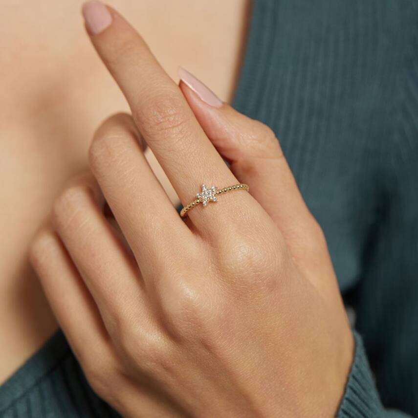 Taşlı Yıldız Altın Yüzük - Semih Haşhaş Kuyumculuk