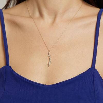 Taşlı Zülfikar Altın Kolye - 1