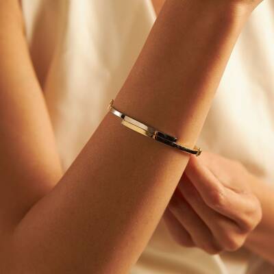 Taşsız Çapraz Altın Kelepçe Bilezik - 1