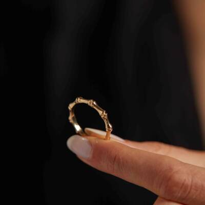 Taşsız Kemik Altın Yüzük - 2