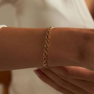 Taşsız Sonsuzluk Altın Bileklik - 1