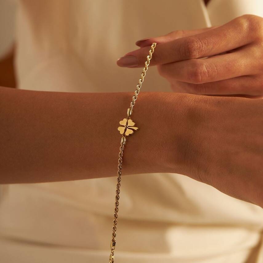 Taşsız Yonca Altın Bileklik - Semih Haşhaş Kuyumculuk