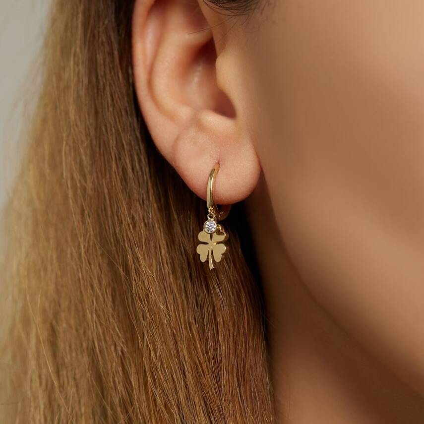 Tektaşlı Yonca Altın Küpe - Semih Haşhaş Kuyumculuk