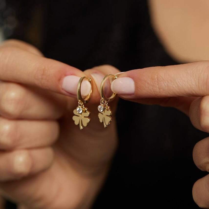 Tektaşlı Yonca Altın Küpe - Semih Haşhaş Kuyumculuk (1)