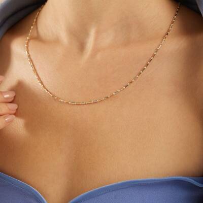 Top Dizili Altın Zincir Kolye - 2