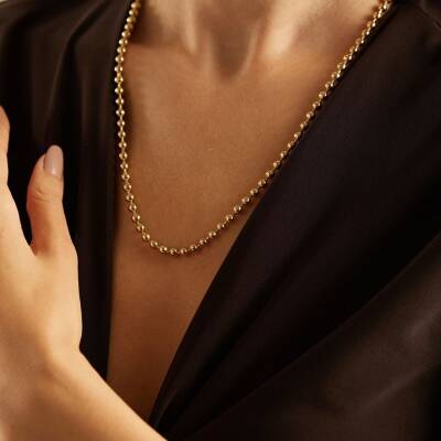 Top Tasarımlı Altın Zincir Kolye - 1