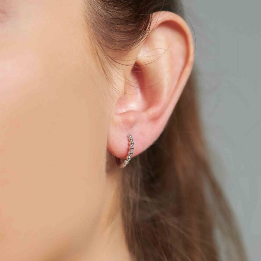 Toplu Beyaz Altın Halka Küpe - Semih Haşhaş Kuyumculuk