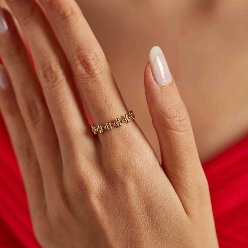 Toplu Çiçek Altın Yüzük - Semih Haşhaş Kuyumculuk