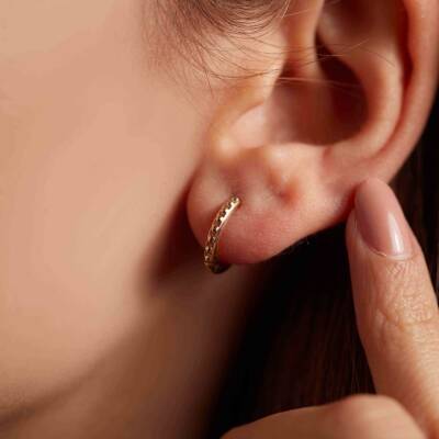 Toplu Halka Altın Küpe - 1