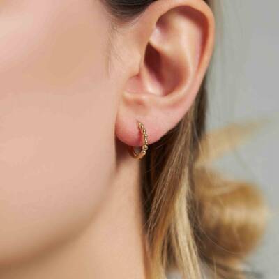 Toplu Halka Altın Küpe - 1