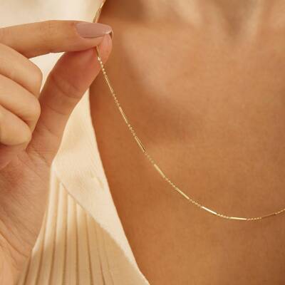 Toplu Ve Borulu Altın Kolye - 2