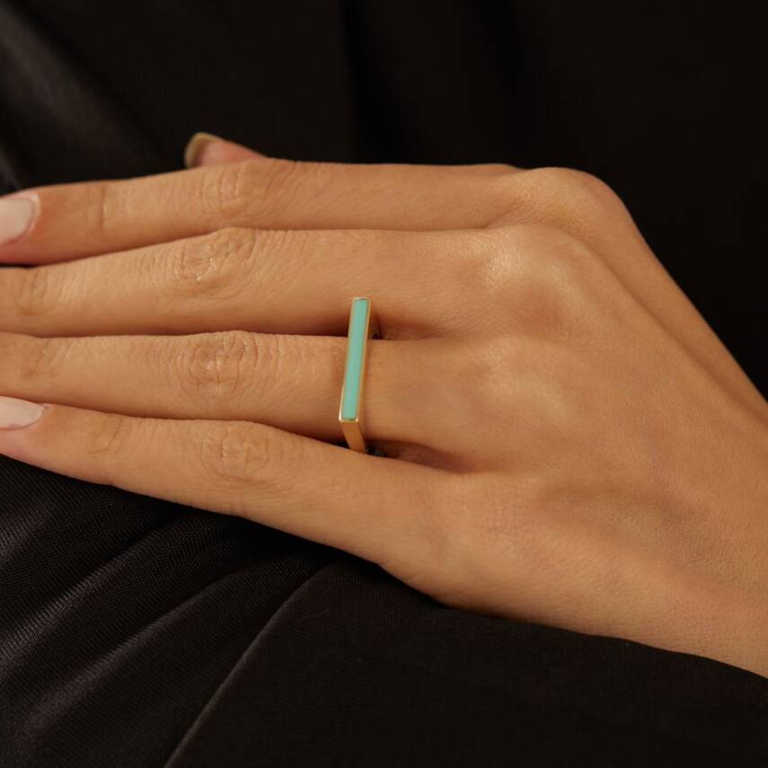 Turkuaz Mineli Altın Yüzük - Semih Haşhaş Kuyumculuk (1)