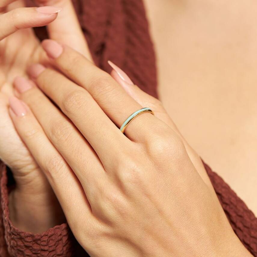 Turkuaz Mineli CETAŞ Altın yüzük - CETAŞ