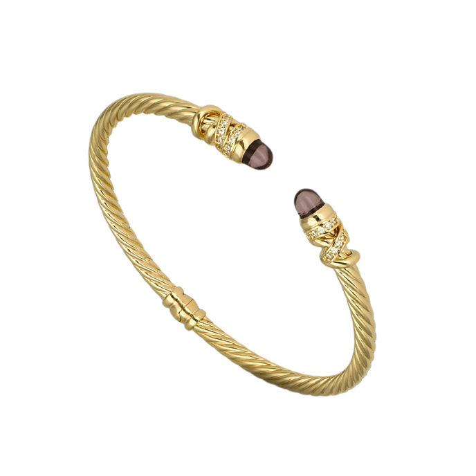 Twist Kahverengi Taş Uçlu Cetaş Kelepçe - Cetaş 