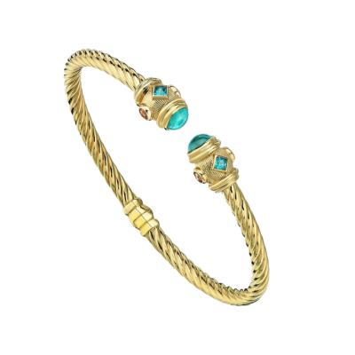 Twist Mavi Taşlı Cetaş Kelepçe - 1