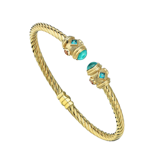 Twist Mavi Taşlı Cetaş Kelepçe - Cetaş 