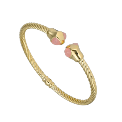 Twist Pembe Kaplan Gözü Cetaş Kelepçe - 1