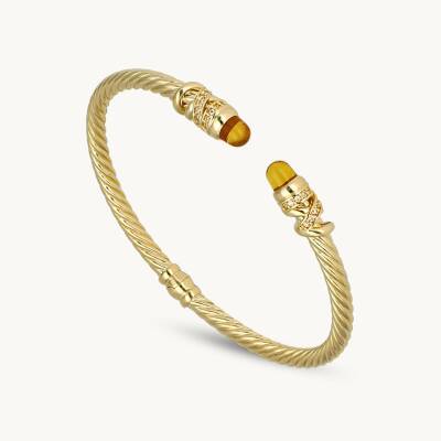 Twist Sarı Taş Uçlu Cetaş Kelepçe - 1