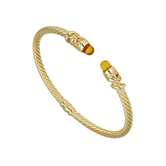 Twist Sarı Taş Uçlu Cetaş Kelepçe - Cetaş 