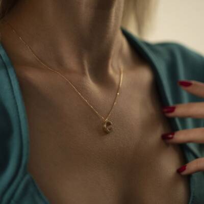 Üç Boyutlu Harf Altın Kolye - 1