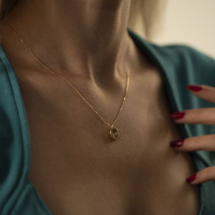 Üç Boyutlu Harf Altın Kolye - Semih Haşhaş Kuyumculuk