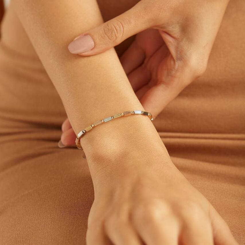 Altın Üç Renkli Dorikalı Bileklik - Semih Haşhaş Kuyumculuk