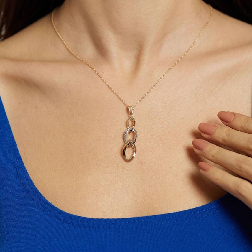 Üç Renkli Halka Altın Kolye - Semih Haşhaş Kuyumculuk