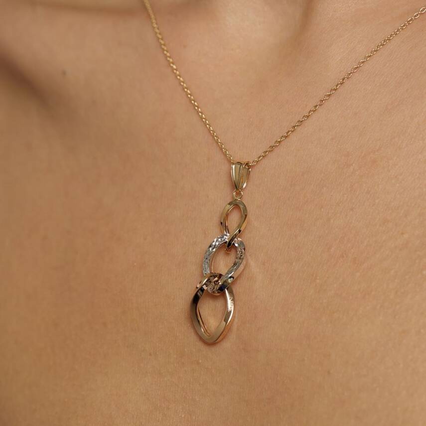 Üç Renkli Halka Altın Kolye - Semih Haşhaş Kuyumculuk (1)