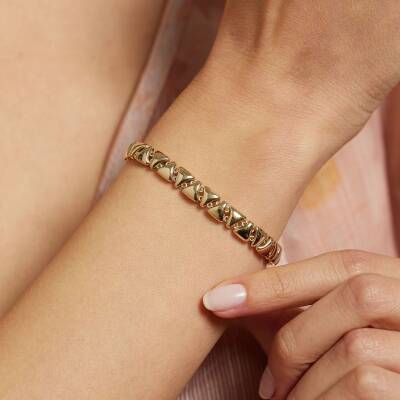 Üçgen Formlu Altın Zincir Bileklik - 1