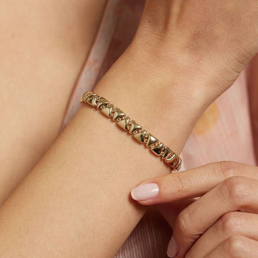 Üçgen Formlu Altın Zincir Bileklik - 1