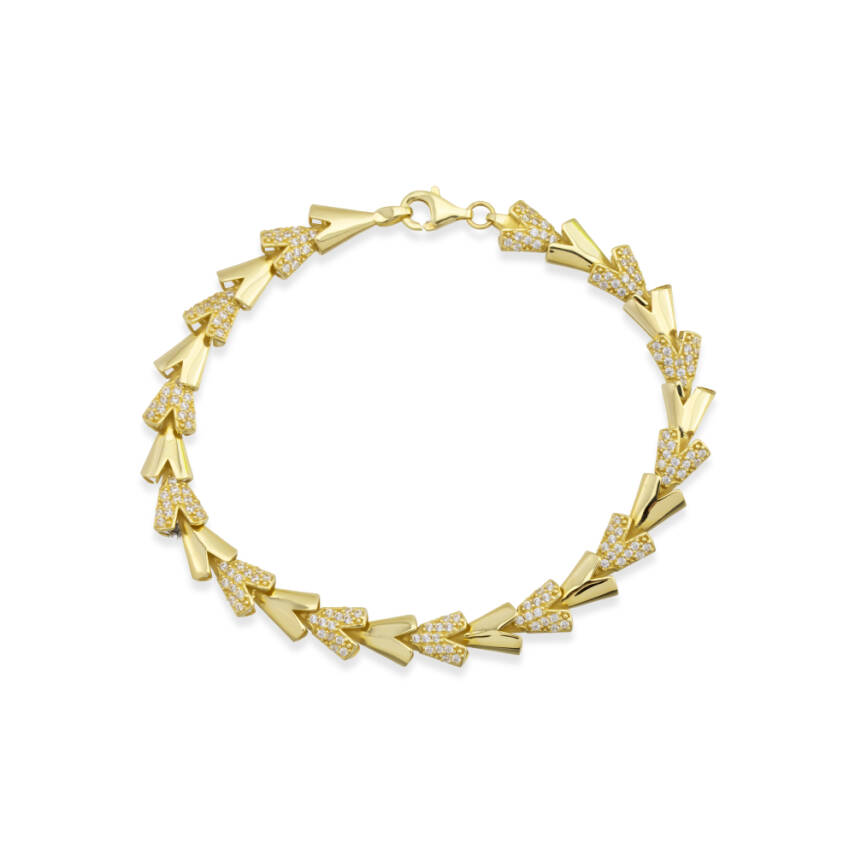 Üçgen V Taşlı Altın Bileklik - Semih Haşhaş Kuyumculuk