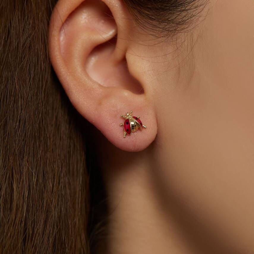 Uğur Böcekli Altın Küpe - Semih Haşhaş Kuyumculuk