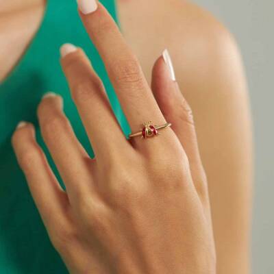 Uğur Böcekli Altın Yüzük - 1