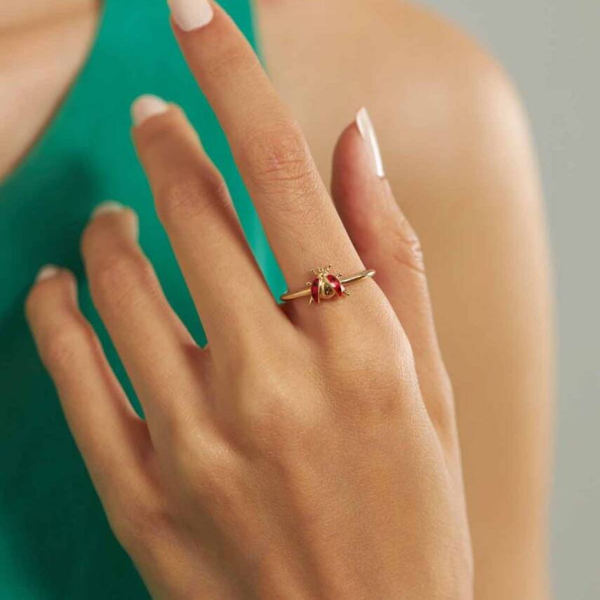 Uğur Böcekli Altın Yüzük - Semih Haşhaş Kuyumculuk