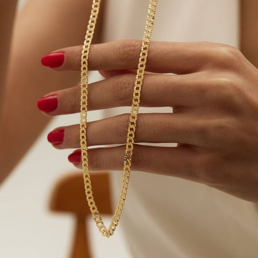 Uzun Gurmet Zincir Altın Kolye - 3