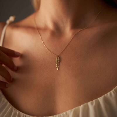 Yaprak Altın Kolye - 1