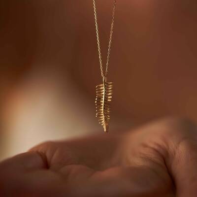 Yaprak Altın Kolye - 2