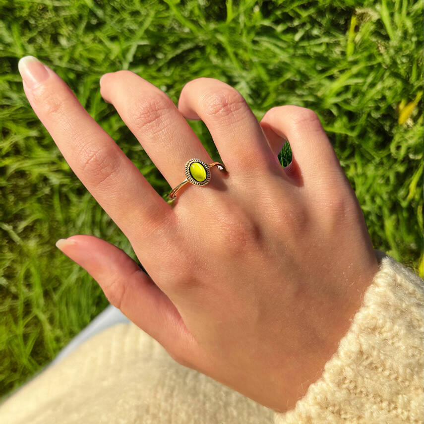 Yeşil Taşlı Altın Yüzük - Semih Haşhaş Kuyumculuk (1)
