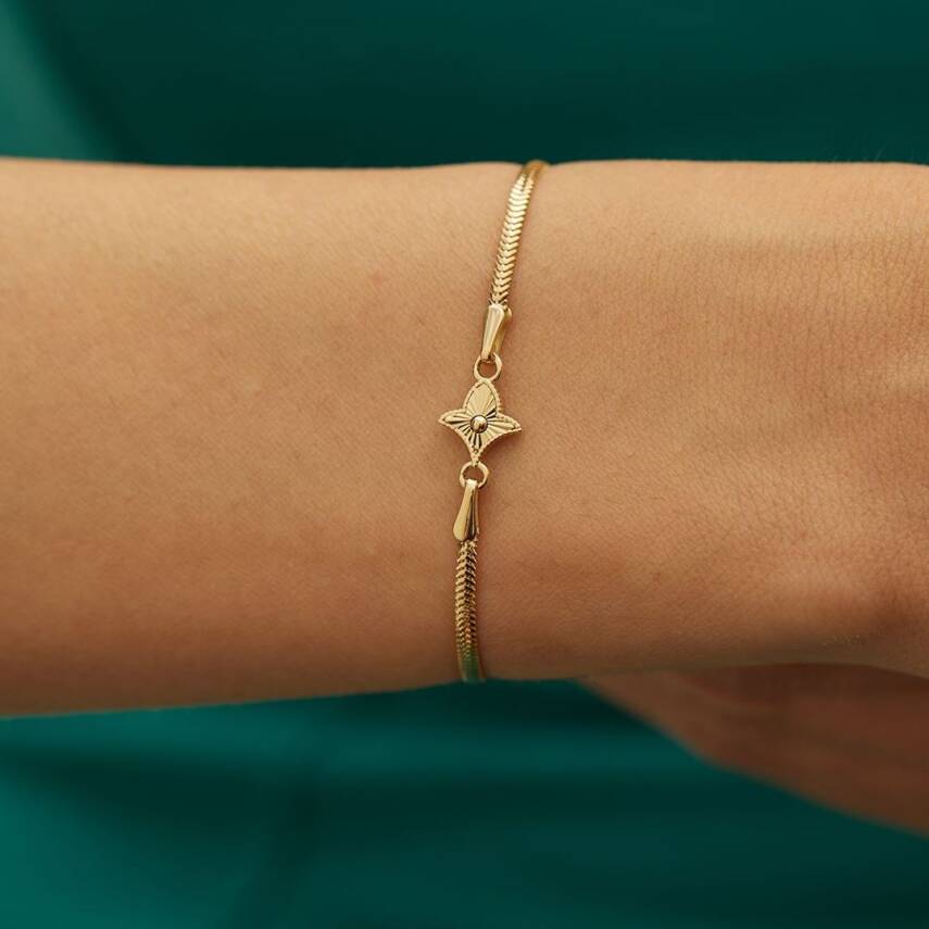 Yıldız Figürlü Balıksırtı Zincir Altın Bileklik - Semih Haşhaş Kuyumculuk