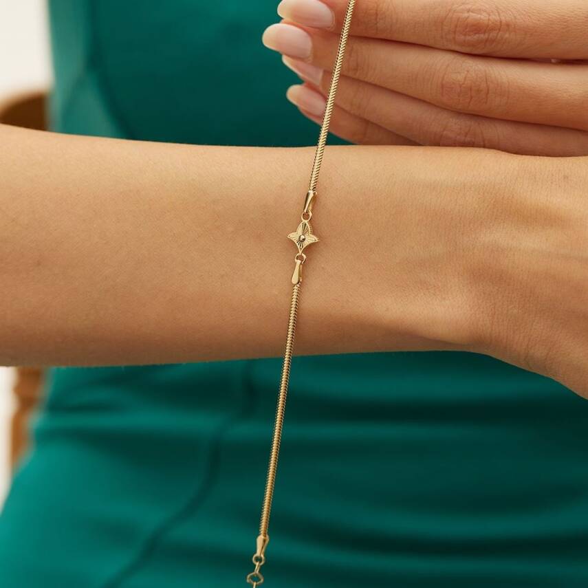 Yıldız Figürlü Balıksırtı Zincir Altın Bileklik - Semih Haşhaş Kuyumculuk (1)