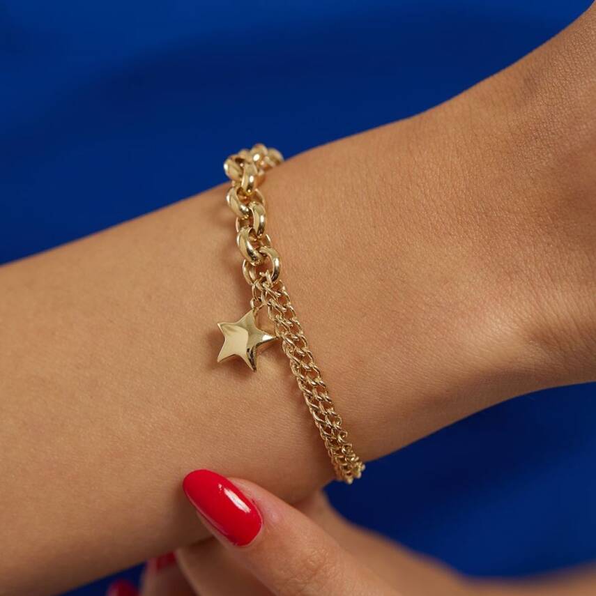 Yıldız Sallantılı Tasarım Altın Bileklik - Semih Haşhaş Kuyumculuk