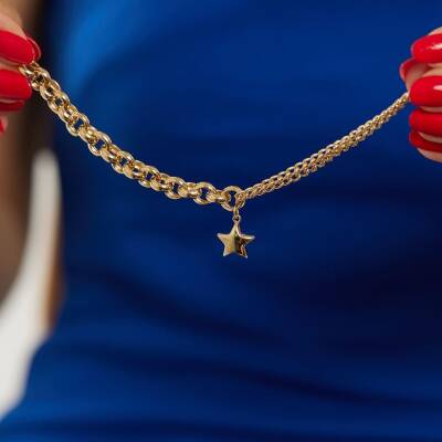 Yıldız Sallantılı Tasarım Altın Bileklik - 2